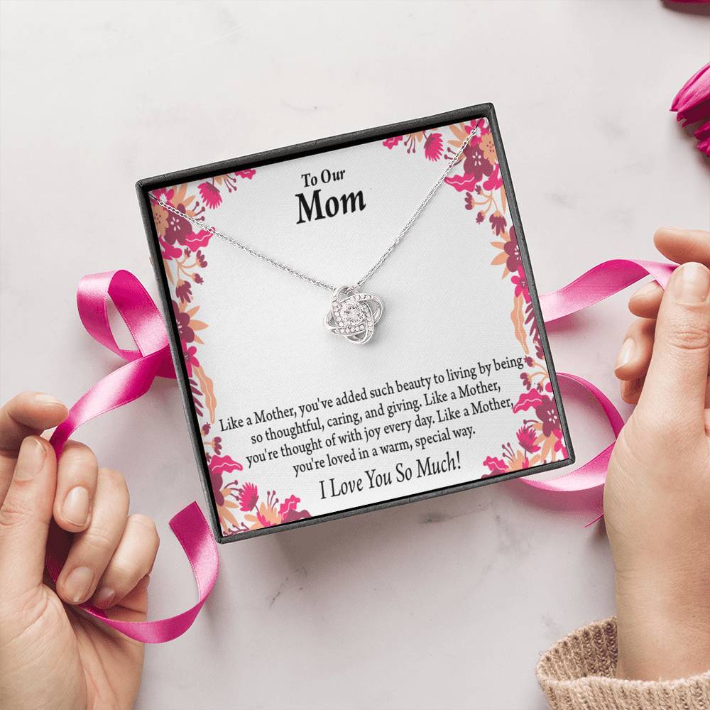 Like A Mother Love Knot Message Card From Son Daughter Gift Anniversary Birthday Graduation-Express Your Love Gifts
