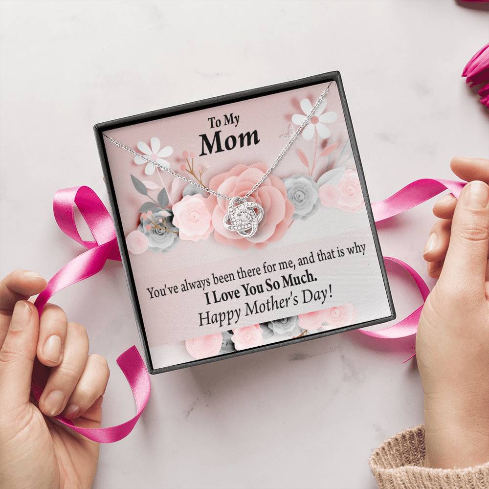 To Mom Always There For Me Mother'S Day Love Knot Message Card From Son Daughter Gift Anniversary Birthday Graduation Mothers Day-Express Your Love Gifts