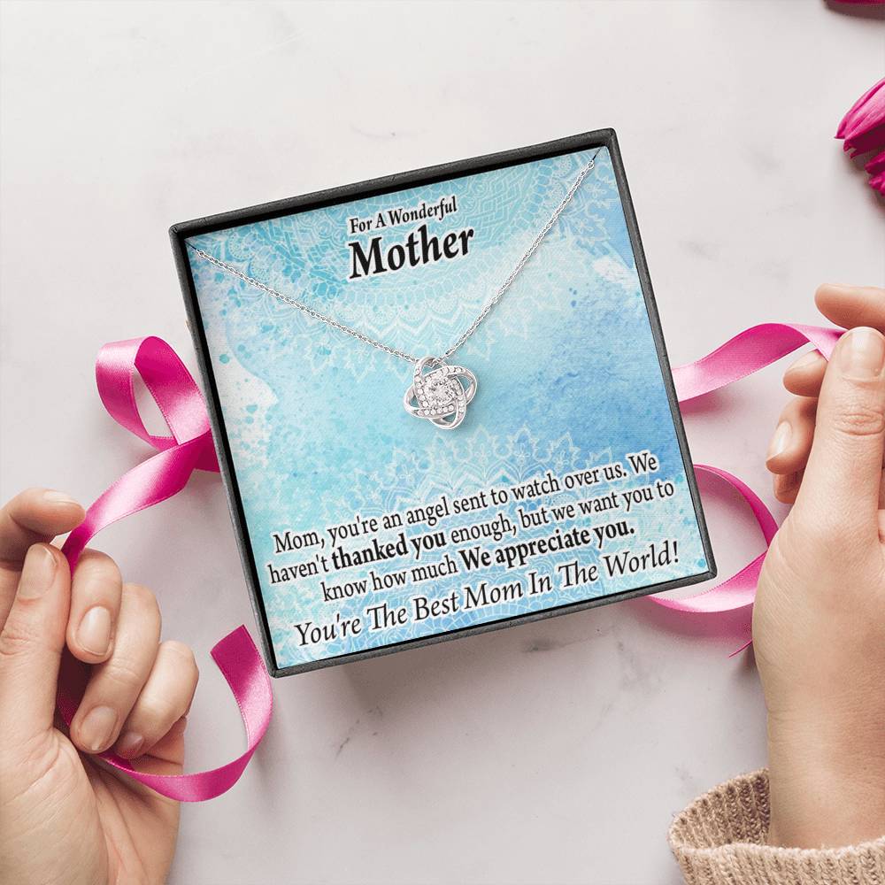 To Mom You'Re An Angel Love Knot Message Card From Son Daughter Gift Anniversary Birthday Graduation Mothers Day-Express Your Love Gifts
