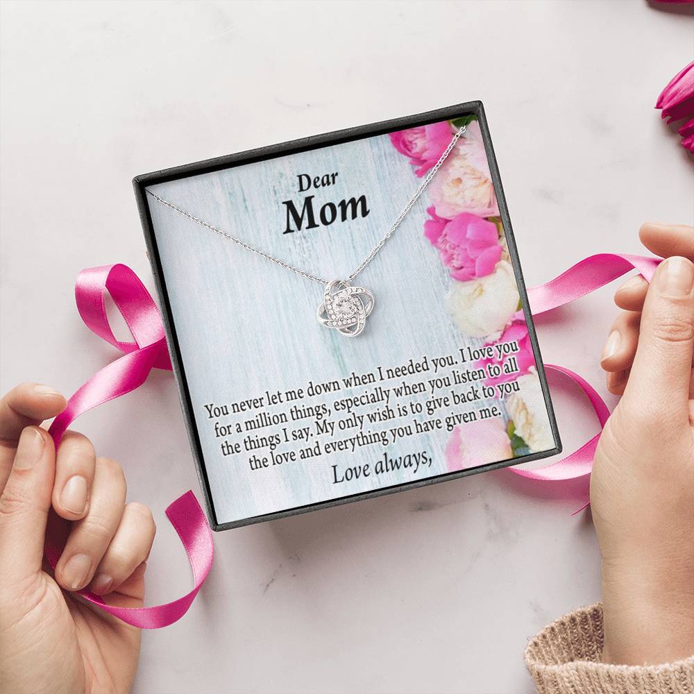 You Never Let Me Down Love Knot Pendant Pendant Message Card-Express Your Love Gifts