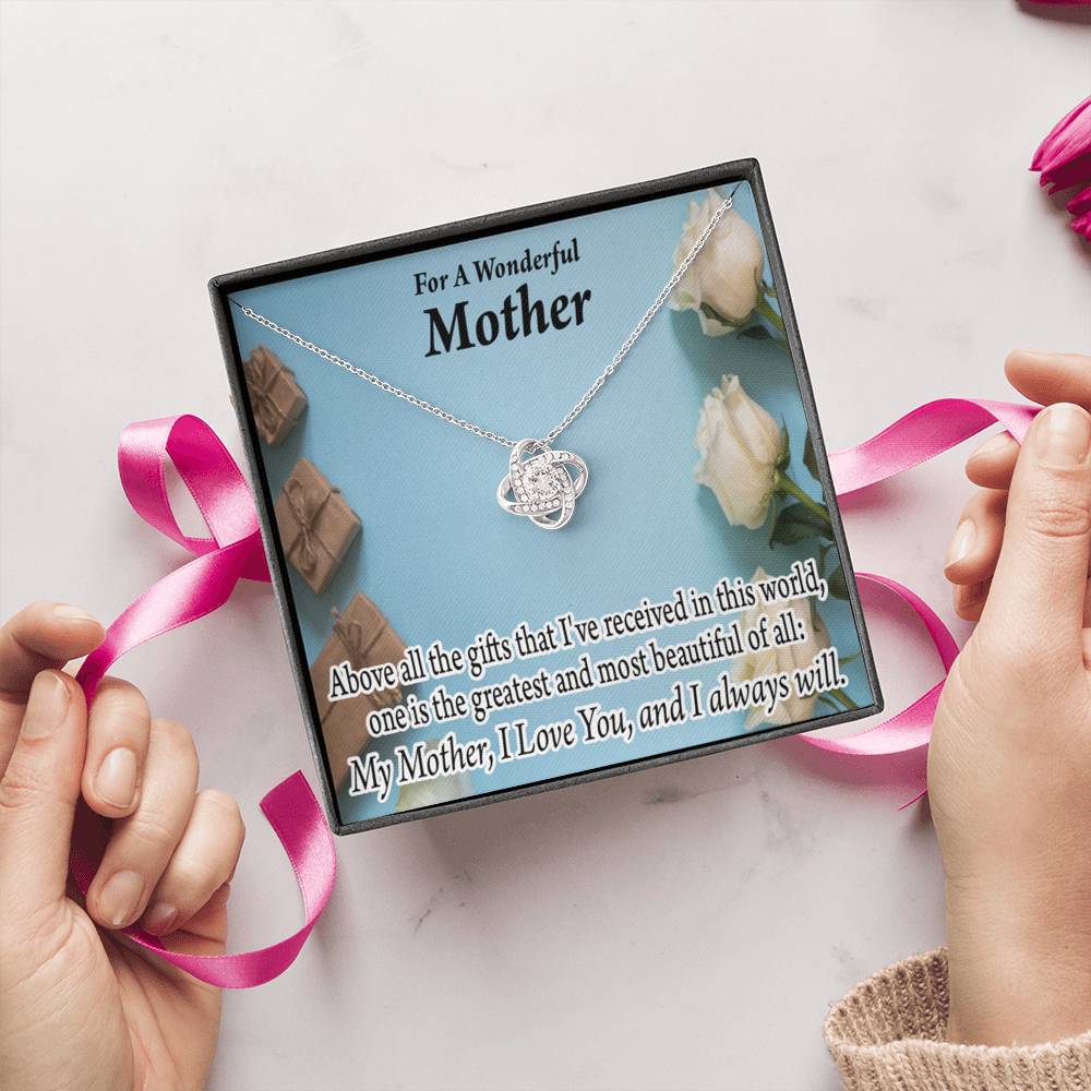 Mother Greatest Gift Love Knot Message Card From Son Daughter Gift Anniversary Birthday Graduation Mothers Day-Express Your Love Gifts