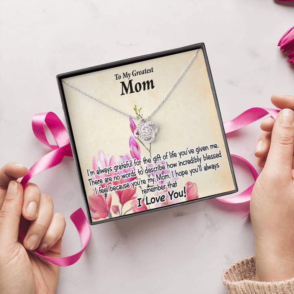 To Mom Incredibly Blessed Love Knot Message Card From Son Daughter Gift Anniversary Birthday Graduation Mothers Day-Express Your Love Gifts