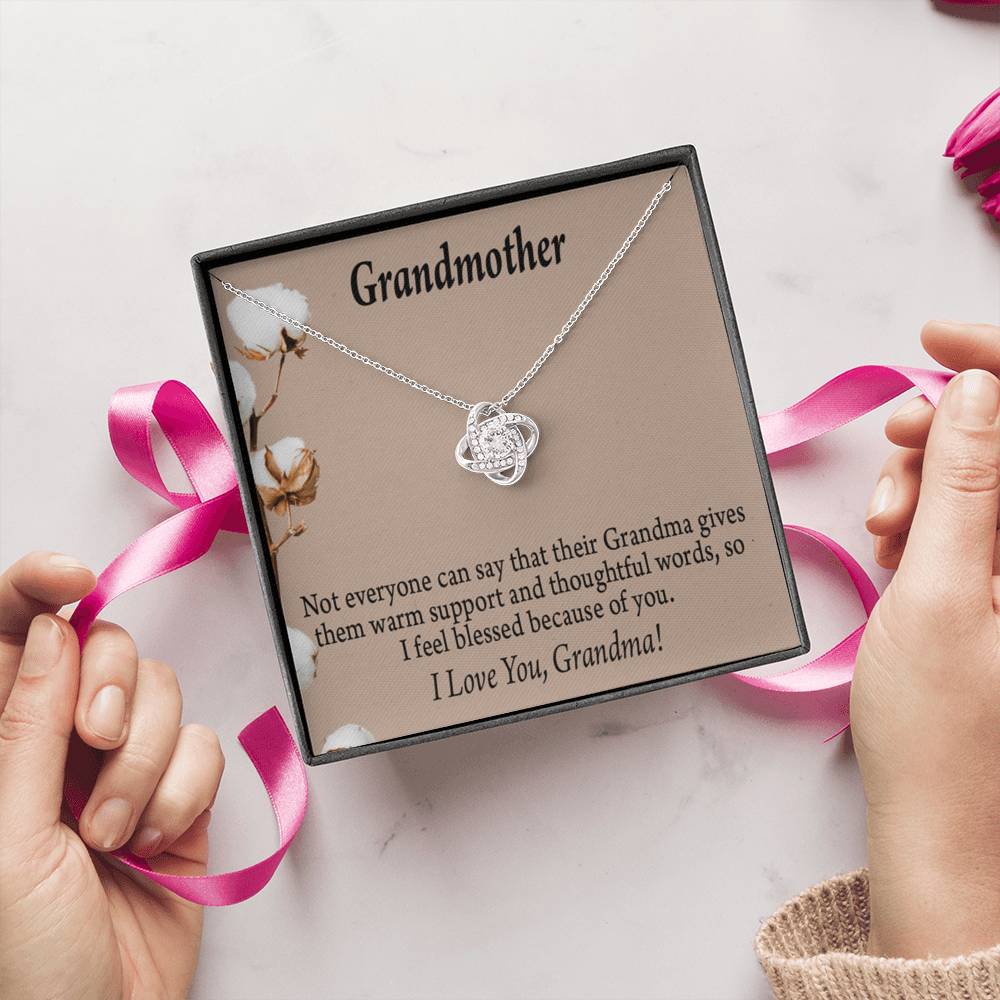 Grandmother Necklace I'm Blessed Love Knot Message Card From Son Daughter Gift Anniversary Birthday Graduation Mothers Day-Express Your Love Gifts