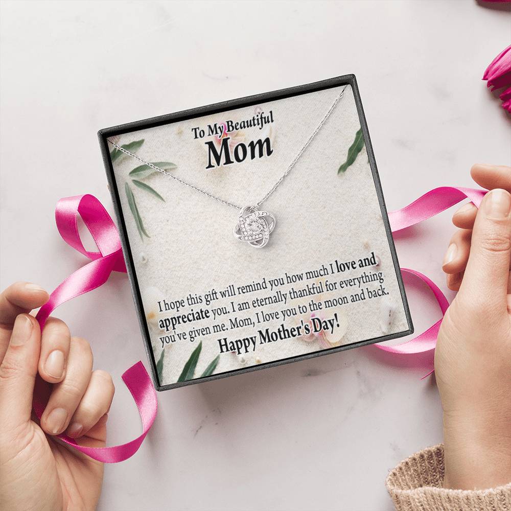 To Mom Mother Bonus Mom Grandmom Showing You How Much I Love You Love Knot Message Card From Son Daughter Gift Anniversary Birthday Graduation Mothers Day-Express Your Love Gifts