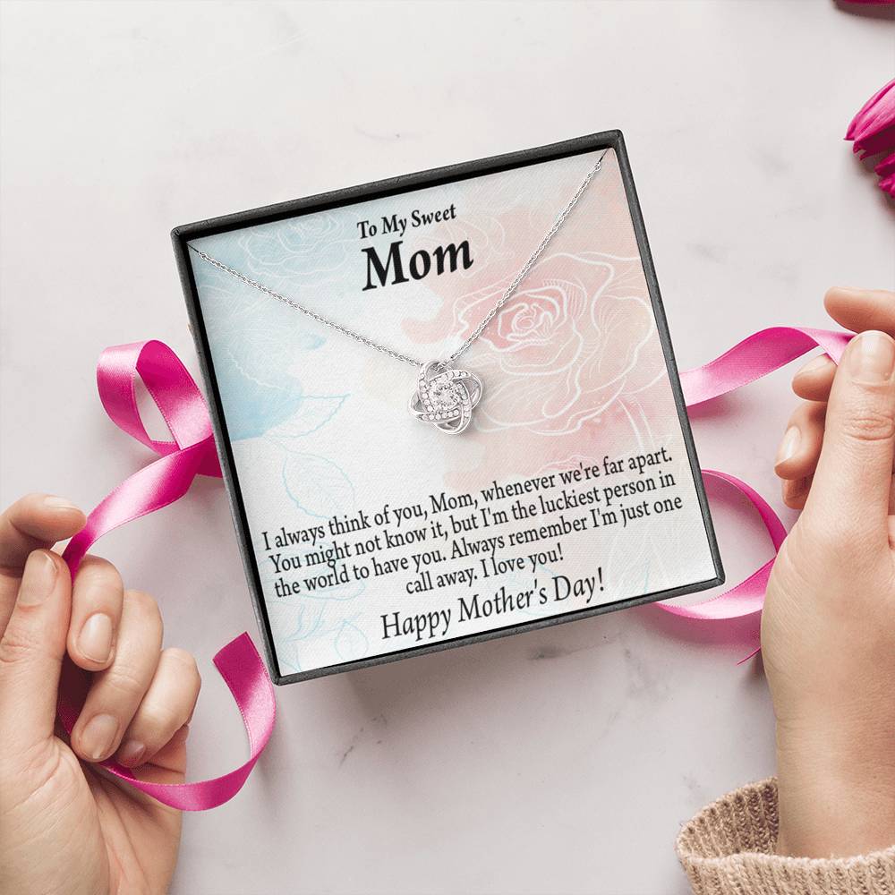 Thinking Of You Happy Mother'S Day Love Knot Message Card From Son Daughter-Express Your Love Gifts