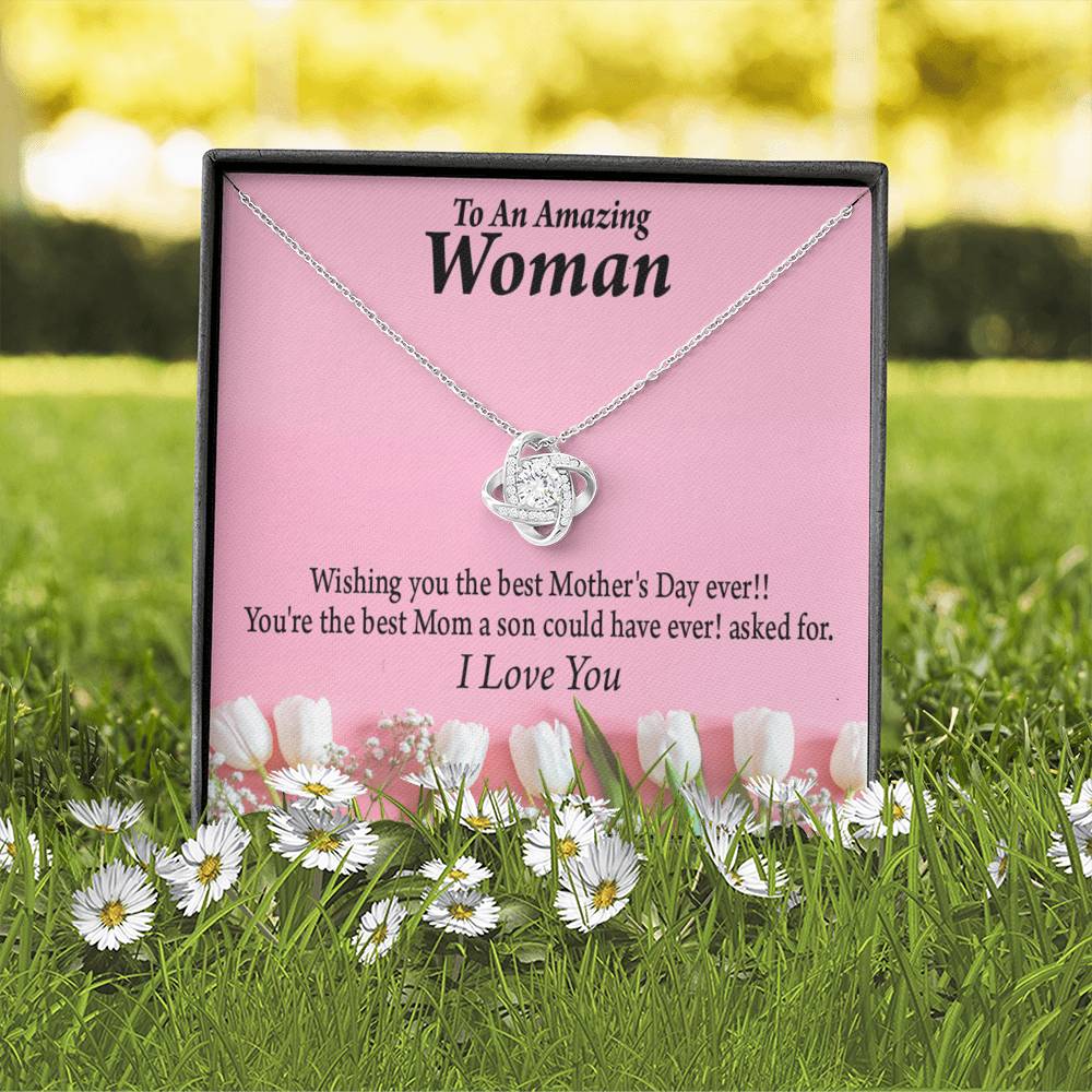 Best Mother'S Day From Son Love Knot Message Card From Son Daughter Gift Anniversary Birthday Graduation Mothers Day-Express Your Love Gifts