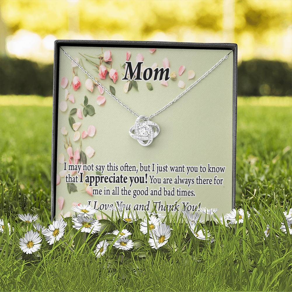 To Mom Appreciate You Love Knot Message Card From Son Daughter Gift Anniversary Birthday Graduation Mothers Day-Express Your Love Gifts