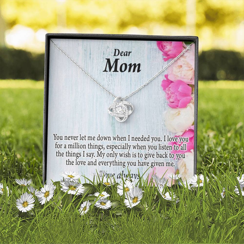 You Never Let Me Down Love Knot Pendant Pendant Message Card-Express Your Love Gifts