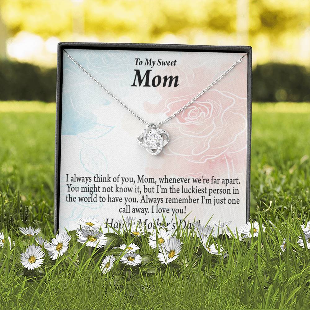 Thinking Of You Happy Mother'S Day Love Knot Message Card From Son Daughter-Express Your Love Gifts