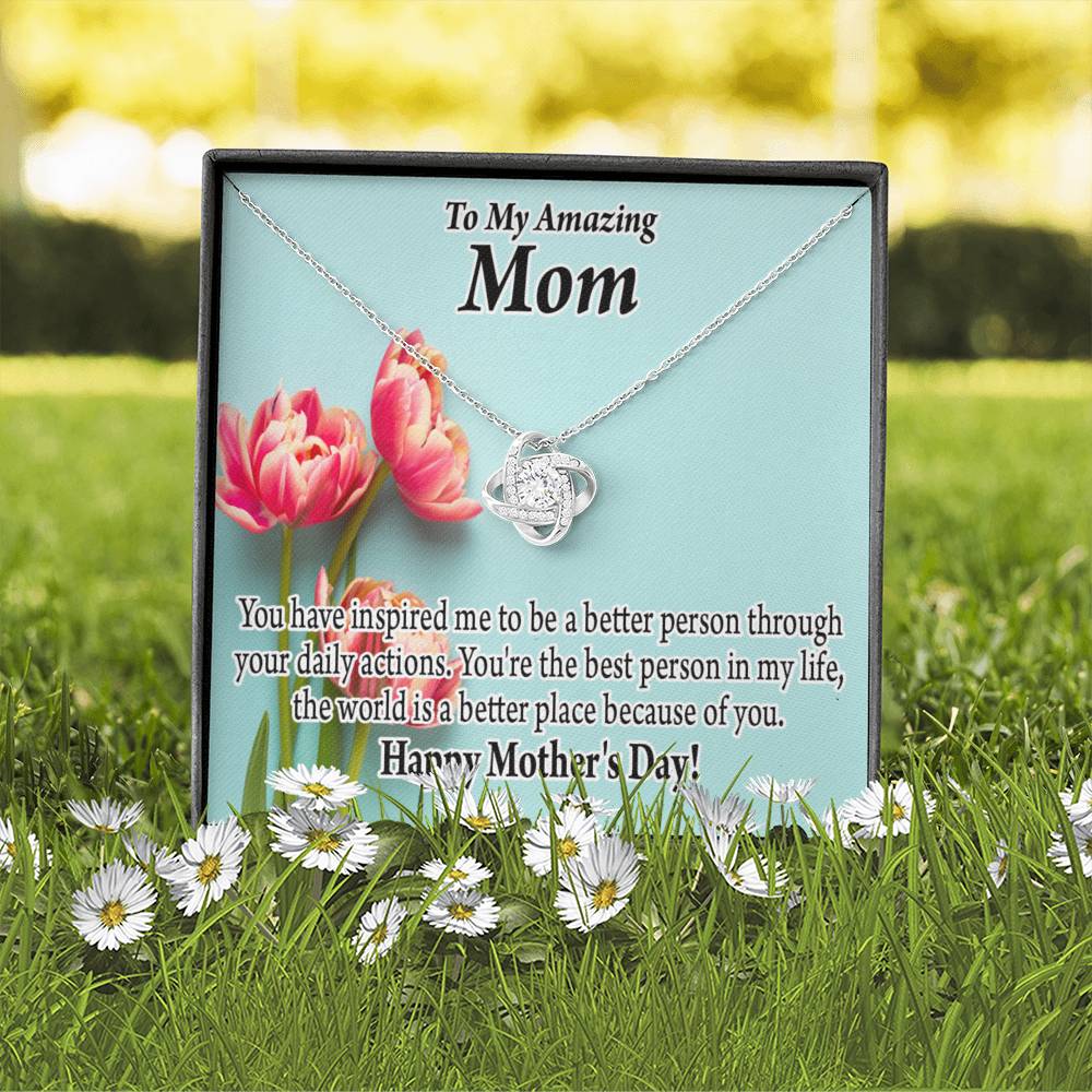 Happy Mother'S Day You Make The World Better Love Knot Message Card From Son Daughter Gift Anniversary Birthday Graduation Mothers Day-Express Your Love Gifts