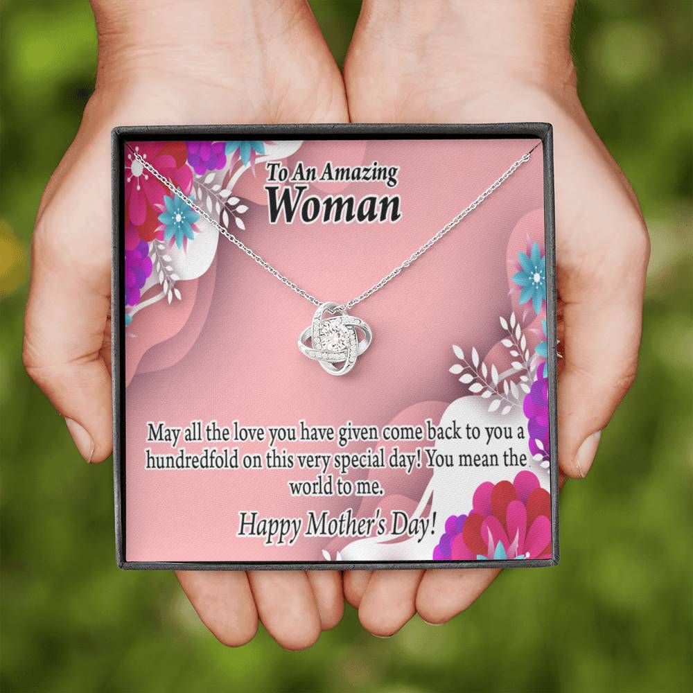 Happy Mother'S Day You Mean The World To Me Love Knot Message Card From Son Daughter Gift Anniversary Birthday Graduation Mothers Day-Express Your Love Gifts