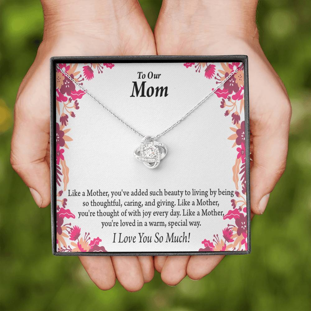 Like A Mother Love Knot Message Card From Son Daughter Gift Anniversary Birthday Graduation-Express Your Love Gifts