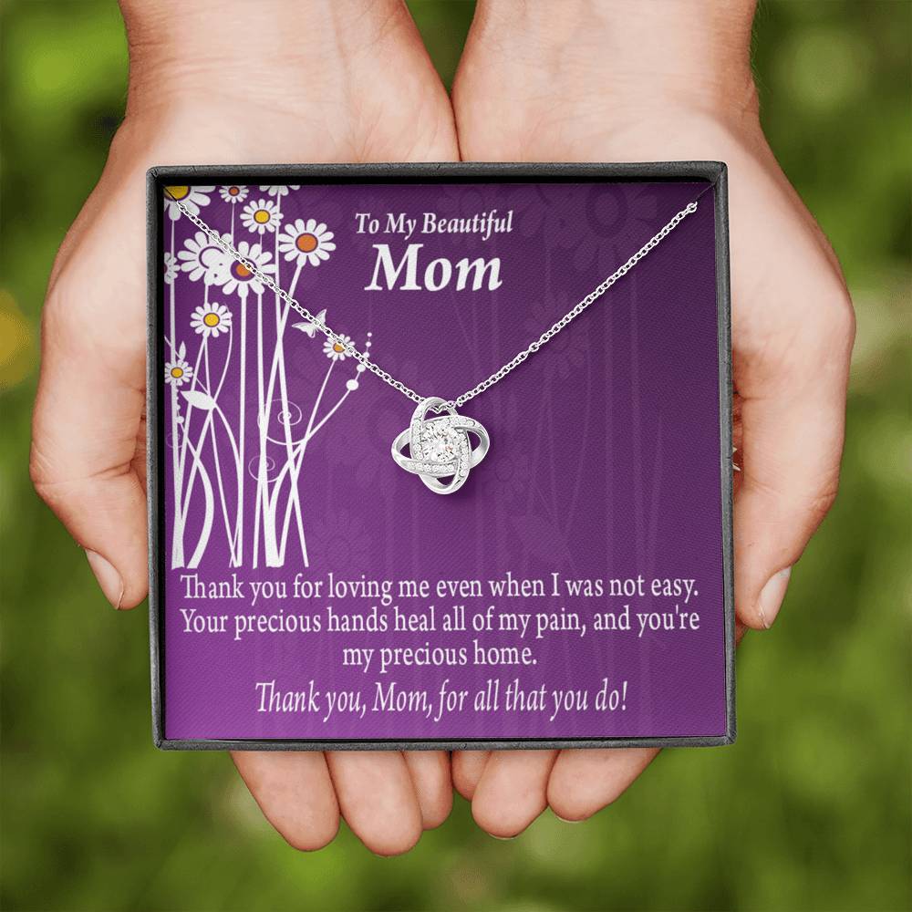 To Mom Thank You Love Knot Message Card From Son Daughter Gift Anniversary Birthday Graduation-Express Your Love Gifts