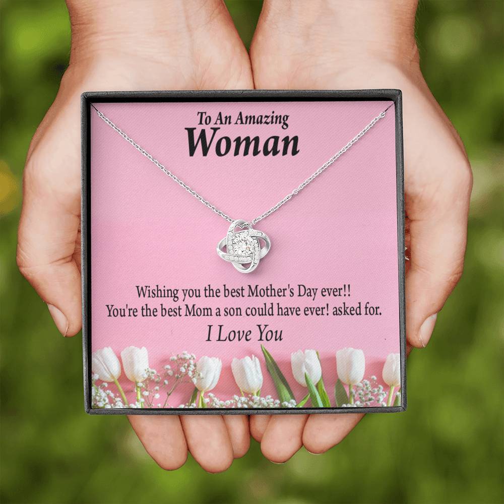 Best Mother'S Day From Son Love Knot Message Card From Son Daughter Gift Anniversary Birthday Graduation Mothers Day-Express Your Love Gifts