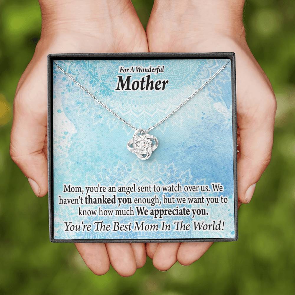 To Mom You'Re An Angel Love Knot Message Card From Son Daughter Gift Anniversary Birthday Graduation Mothers Day-Express Your Love Gifts