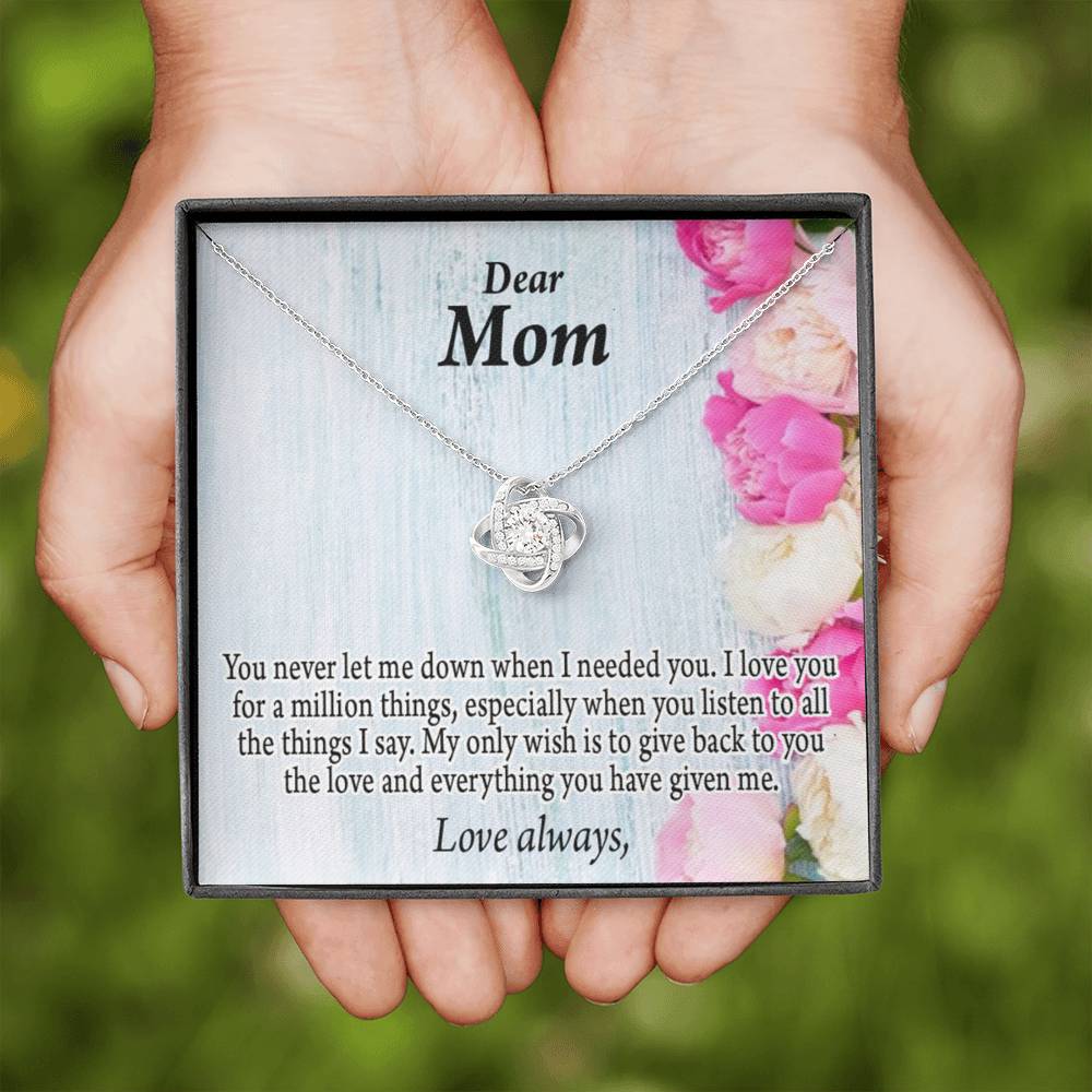 You Never Let Me Down Love Knot Pendant Pendant Message Card-Express Your Love Gifts