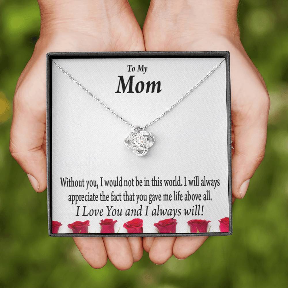 Mom I Appeciate You Love Knot Message Card From Son Daughter Gift Anniversary Birthday Graduation Mothers Day-Express Your Love Gifts