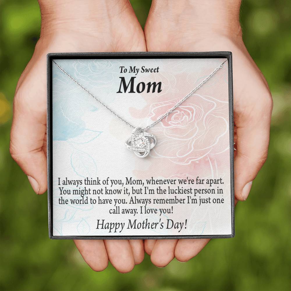 Thinking Of You Happy Mother'S Day Love Knot Message Card From Son Daughter-Express Your Love Gifts