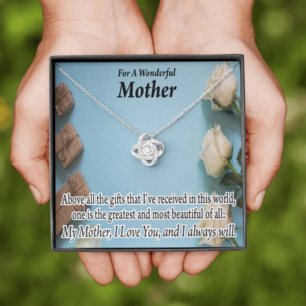 Mother Greatest Gift Love Knot Message Card From Son Daughter Gift Anniversary Birthday Graduation Mothers Day-Express Your Love Gifts