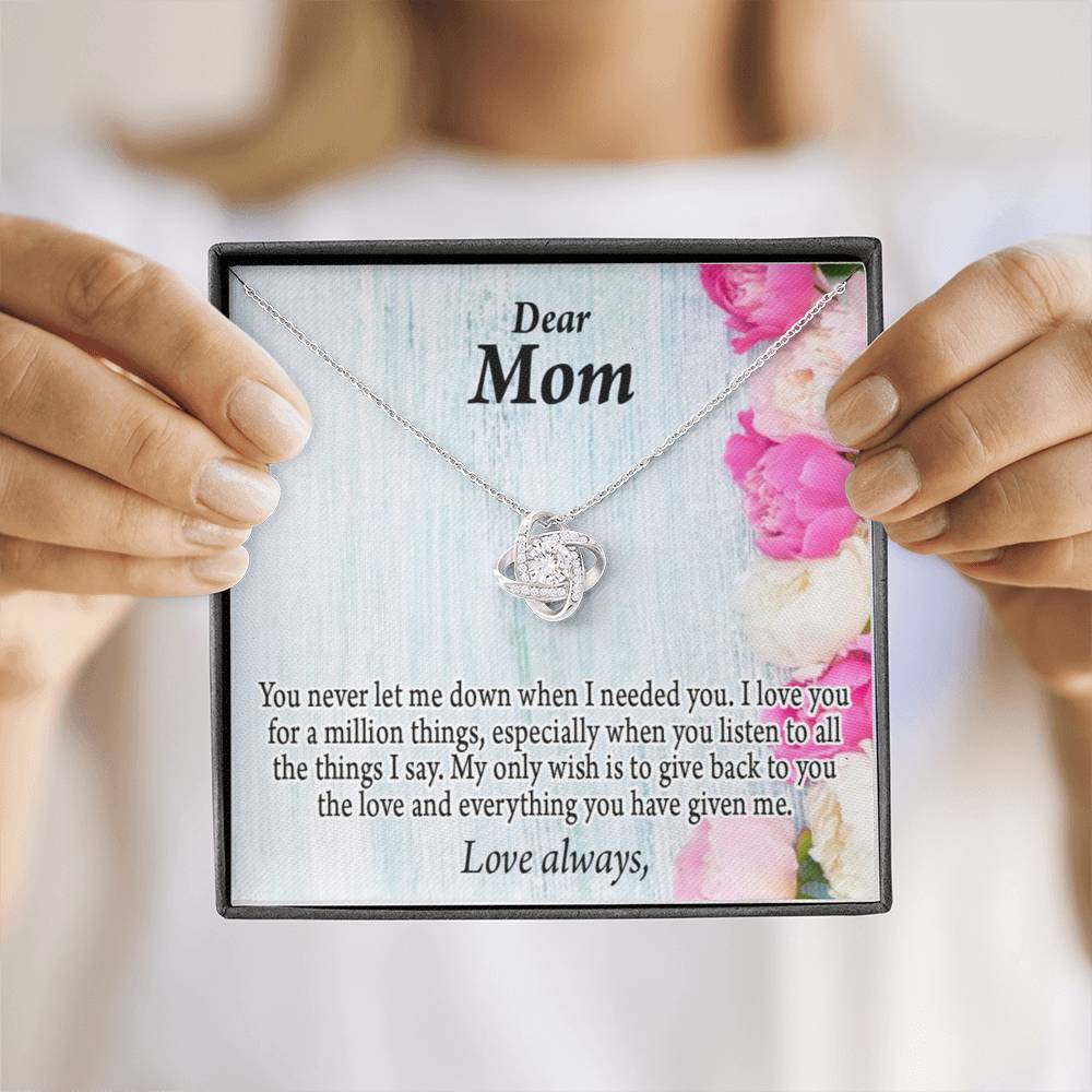 You Never Let Me Down Love Knot Pendant Pendant Message Card-Express Your Love Gifts