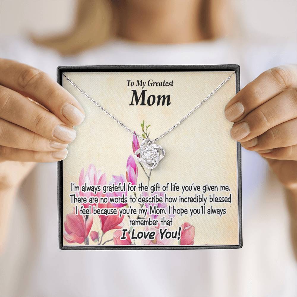To Mom Incredibly Blessed Love Knot Message Card From Son Daughter Gift Anniversary Birthday Graduation Mothers Day-Express Your Love Gifts