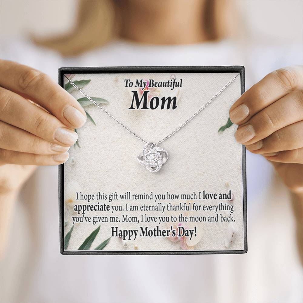 To Mom Mother Bonus Mom Grandmom Showing You How Much I Love You Love Knot Message Card From Son Daughter Gift Anniversary Birthday Graduation Mothers Day-Express Your Love Gifts