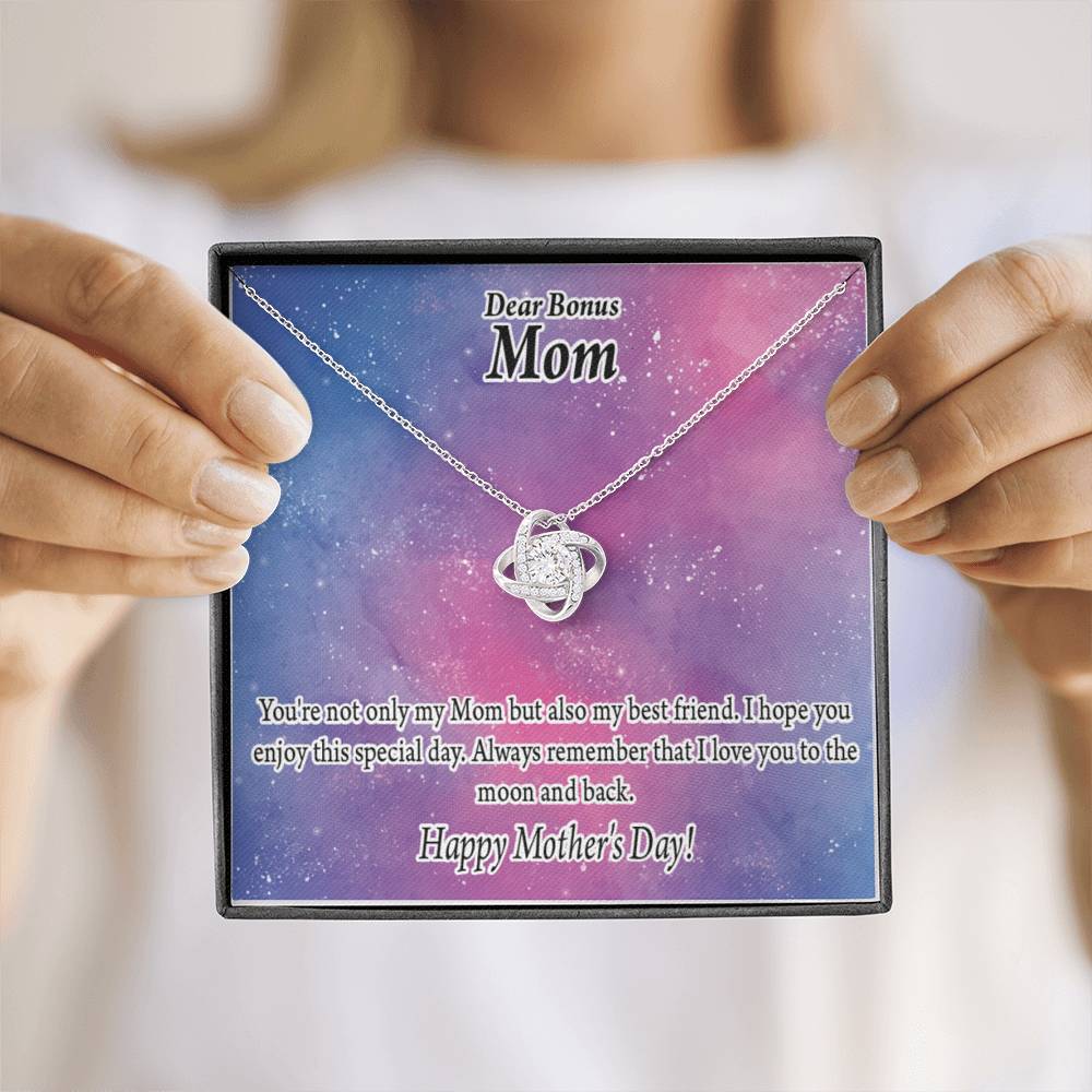 Bonus Mom Bestfriend Happy Mother'S Day Love Knot Message Card From Son Daughter Gift Anniversary Birthday Graduation Mothers Day-Express Your Love Gifts