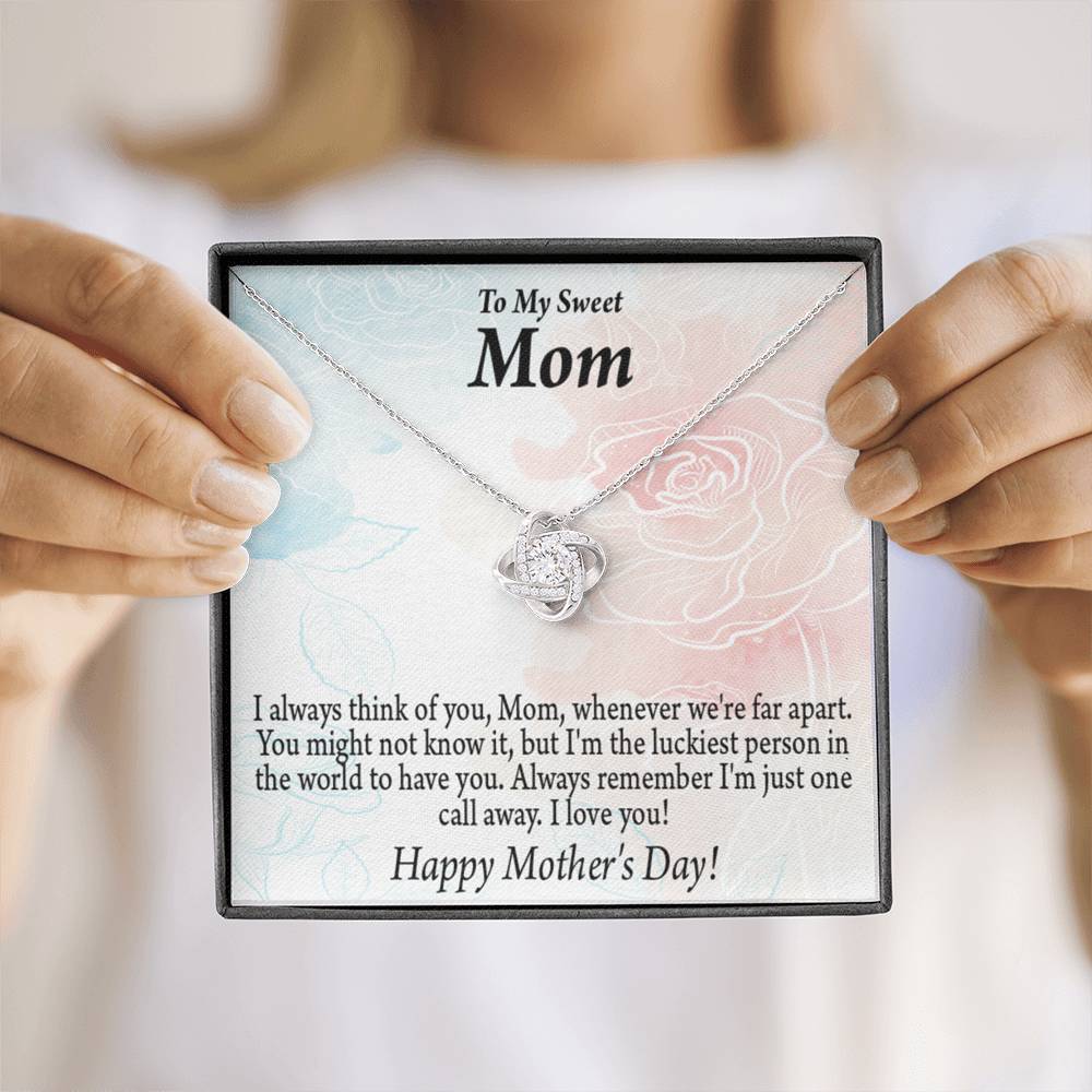 Thinking Of You Happy Mother'S Day Love Knot Message Card From Son Daughter-Express Your Love Gifts