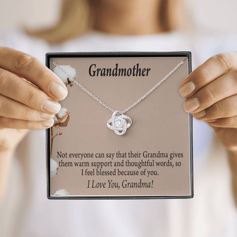 Grandmother Necklace I'm Blessed Love Knot Message Card From Son Daughter Gift Anniversary Birthday Graduation Mothers Day-Express Your Love Gifts