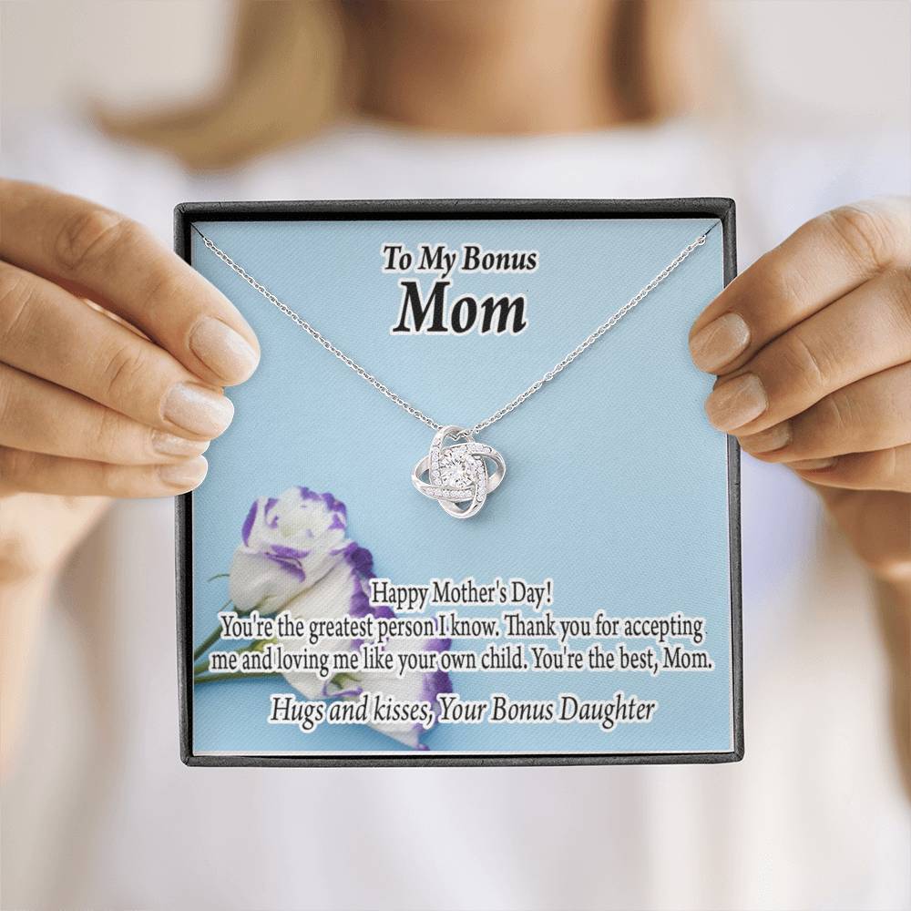 Bonus Mom Happy Mother'S Day Love Knot Necklace Pendant Message Card-Express Your Love Gifts