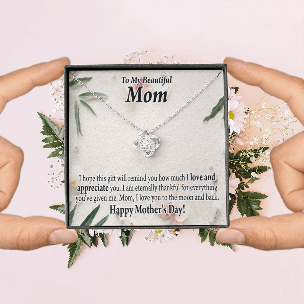 To Mom Mother Bonus Mom Grandmom Showing You How Much I Love You Love Knot Message Card From Son Daughter Gift Anniversary Birthday Graduation Mothers Day-Express Your Love Gifts