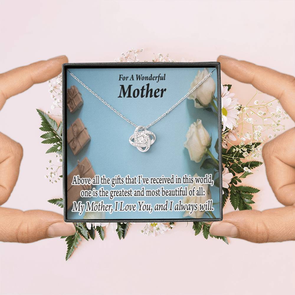Mother Greatest Gift Love Knot Message Card From Son Daughter Gift Anniversary Birthday Graduation Mothers Day-Express Your Love Gifts
