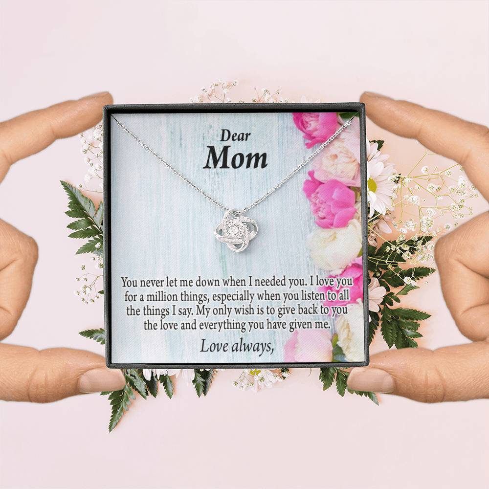 You Never Let Me Down Love Knot Pendant Pendant Message Card-Express Your Love Gifts