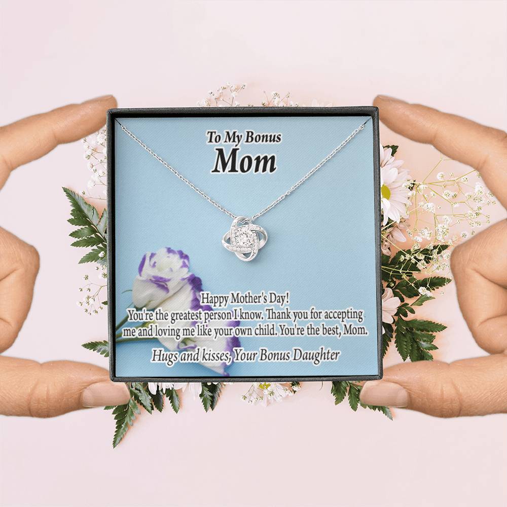 Bonus Mom Happy Mother'S Day Love Knot Necklace Pendant Message Card-Express Your Love Gifts