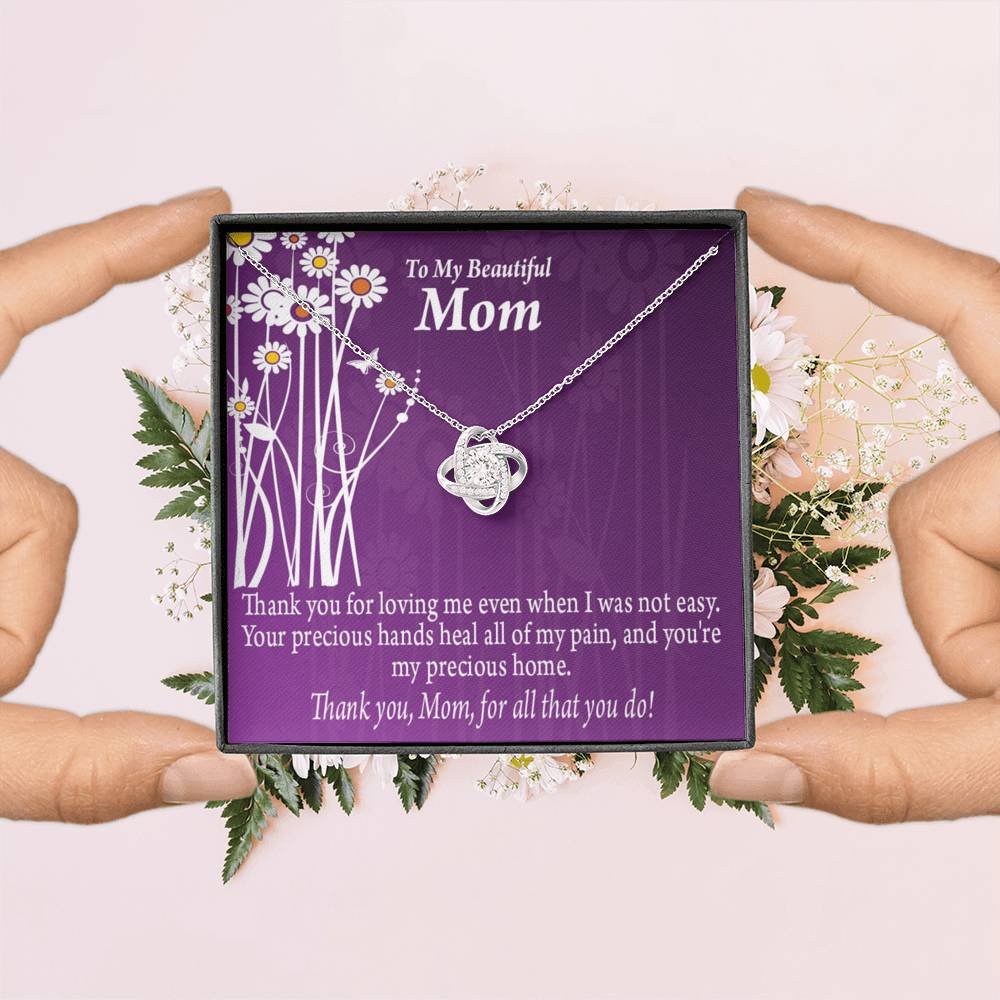 To Mom Thank You Love Knot Message Card From Son Daughter Gift Anniversary Birthday Graduation-Express Your Love Gifts