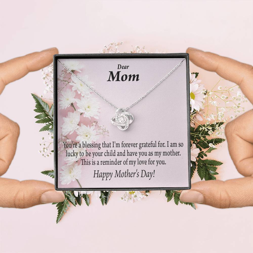 Forever Grateful Happy Mother'S Day Love Knot Message Card From Son Daughter Gift Anniversary Birthday Graduation Mothers Day-Express Your Love Gifts