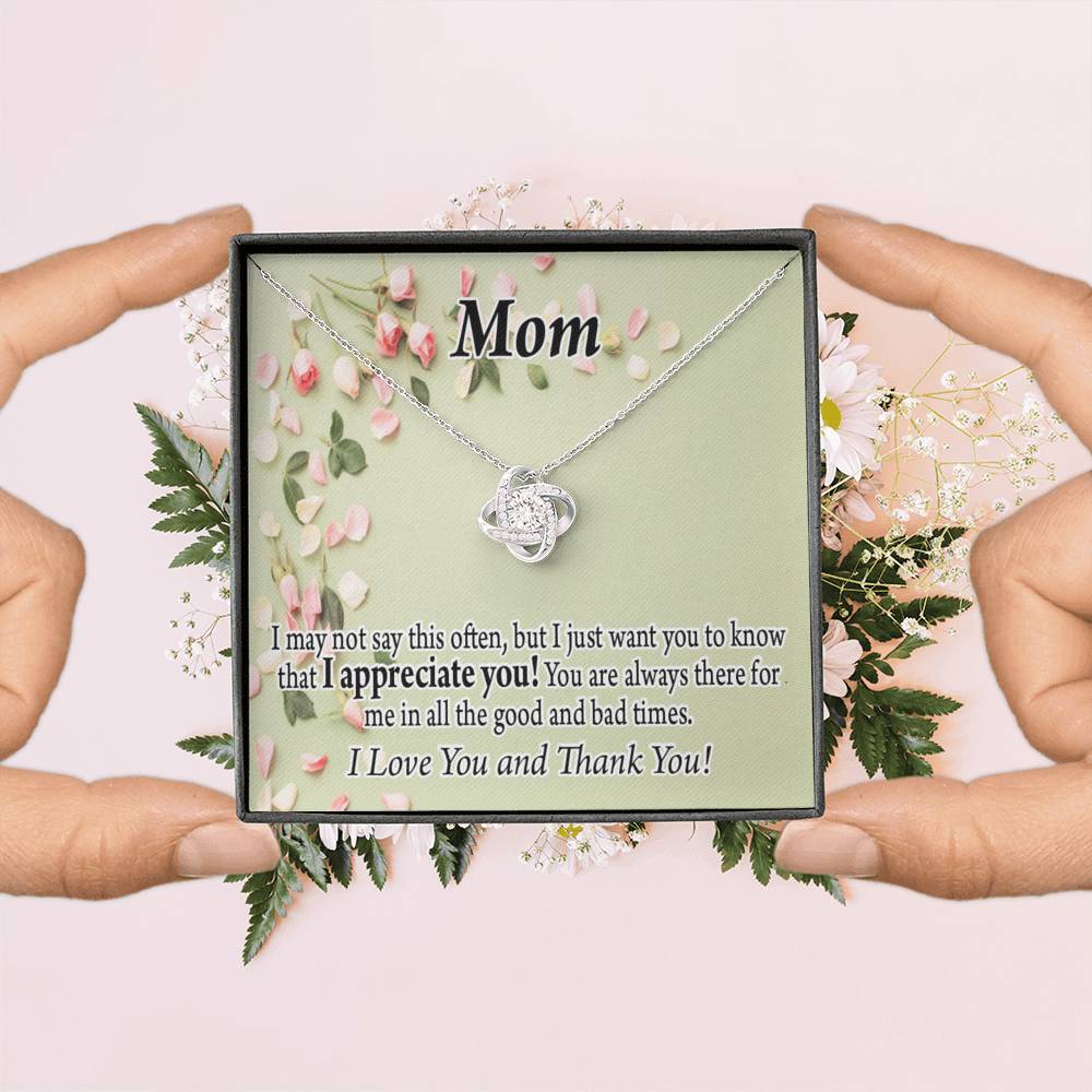 To Mom Appreciate You Love Knot Message Card From Son Daughter Gift Anniversary Birthday Graduation Mothers Day-Express Your Love Gifts