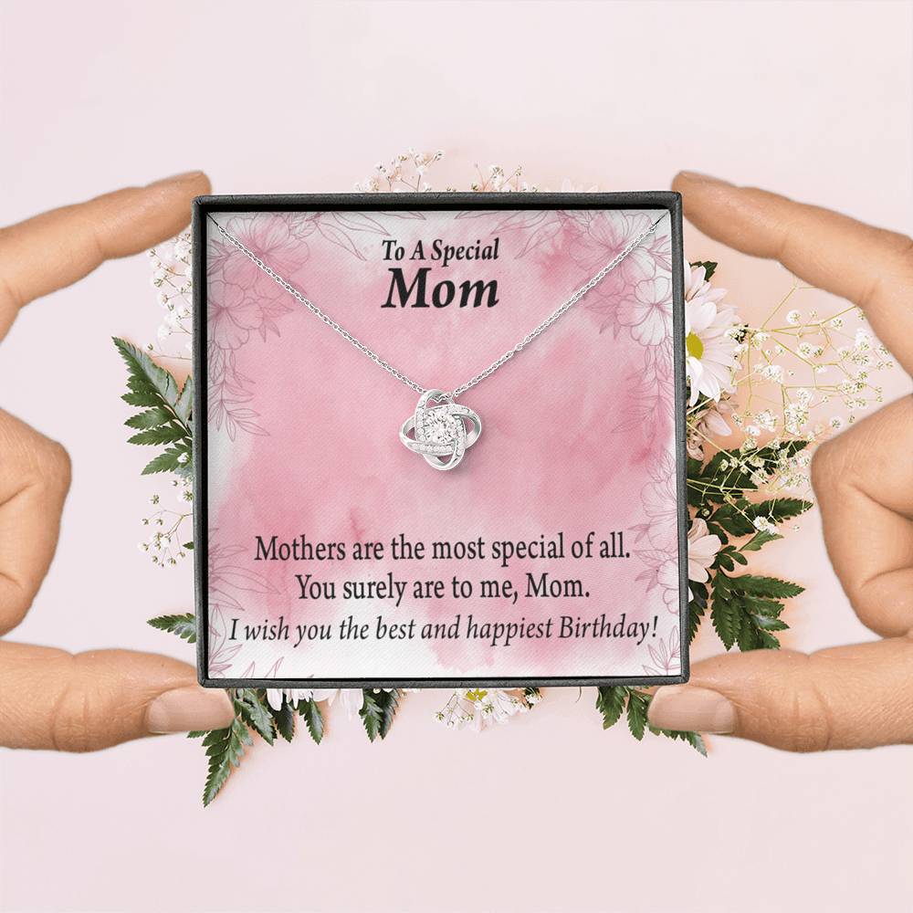 To Mom Special Birthday Love Knot Message Card From Son Daughter Gift Anniversary Birthday Graduation-Express Your Love Gifts