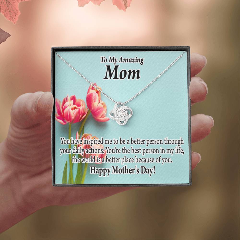 Happy Mother'S Day You Make The World Better Love Knot Message Card From Son Daughter Gift Anniversary Birthday Graduation Mothers Day-Express Your Love Gifts