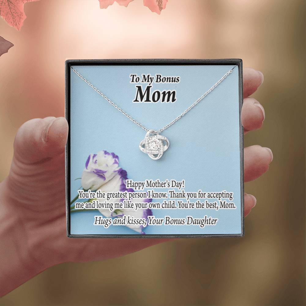 Bonus Mom Happy Mother'S Day Love Knot Necklace Pendant Message Card-Express Your Love Gifts
