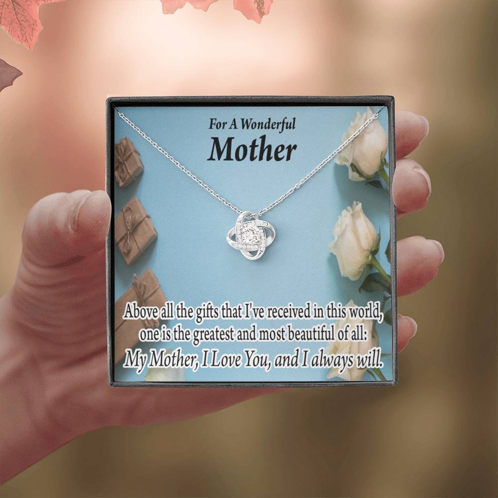Mother Greatest Gift Love Knot Message Card From Son Daughter Gift Anniversary Birthday Graduation Mothers Day-Express Your Love Gifts