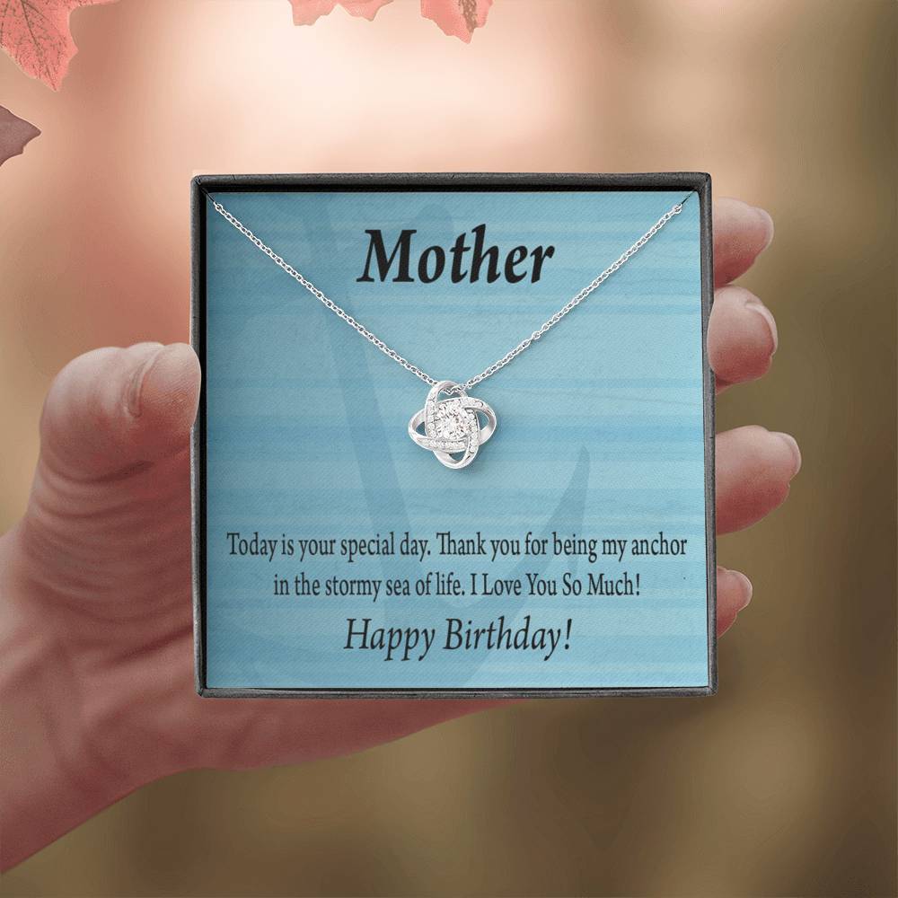 Happy Birthday Mom My Anchor Love Knot Message Card From Son Daughter Gift Anniversary Birthday Graduation-Express Your Love Gifts