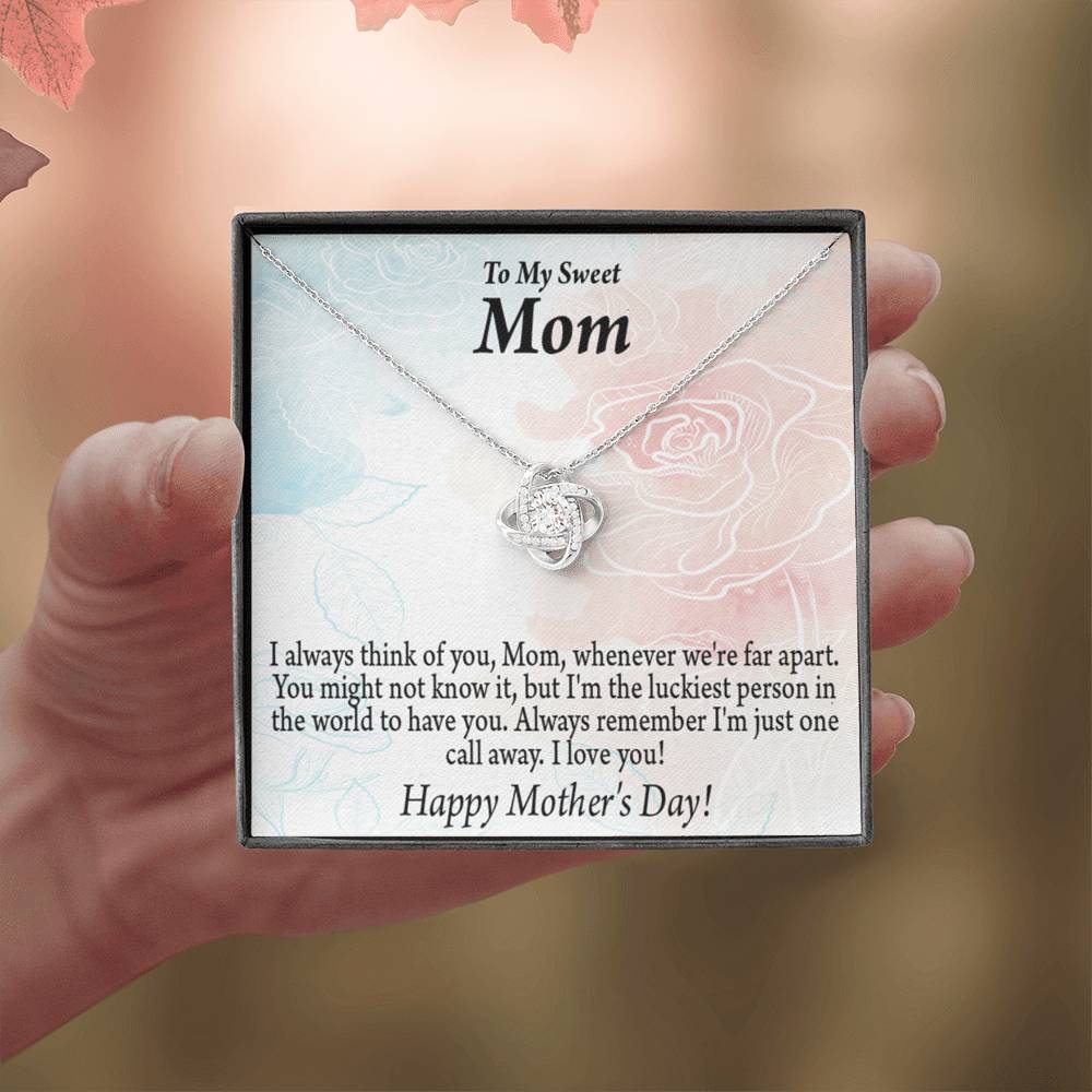 Thinking Of You Happy Mother'S Day Love Knot Message Card From Son Daughter-Express Your Love Gifts