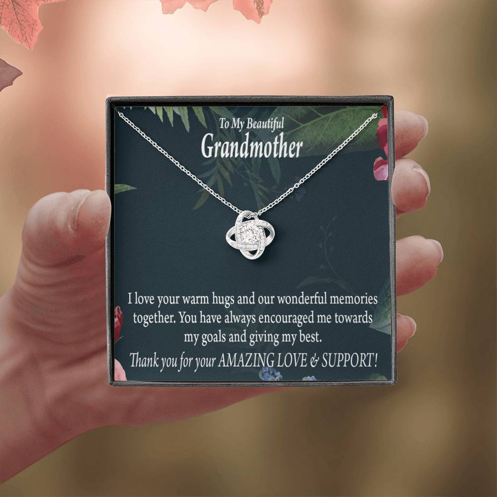 Grandmother Necklace Mothers Day From Grandson Love Knot Message Card-Express Your Love Gifts