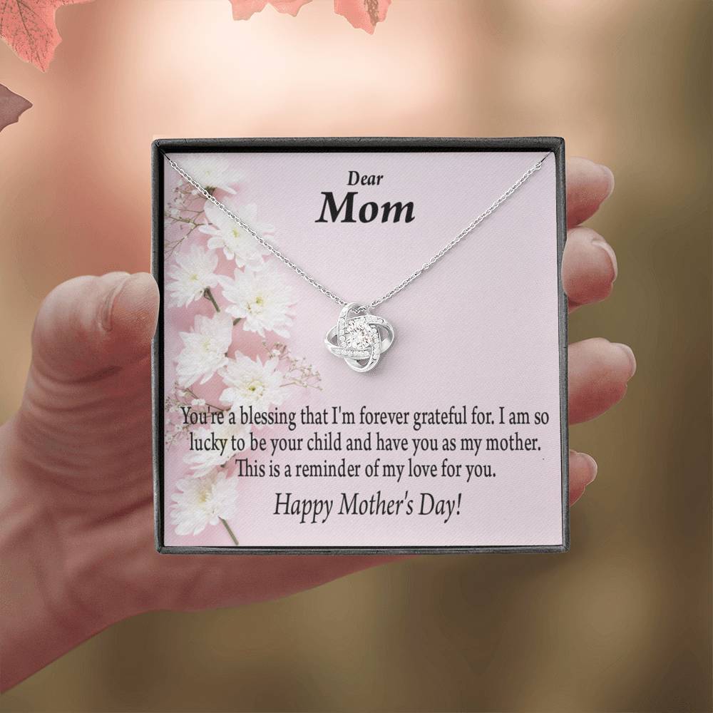 Forever Grateful Happy Mother'S Day Love Knot Message Card From Son Daughter Gift Anniversary Birthday Graduation Mothers Day-Express Your Love Gifts