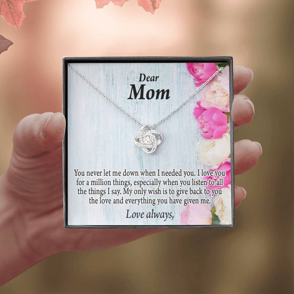 You Never Let Me Down Love Knot Pendant Pendant Message Card-Express Your Love Gifts