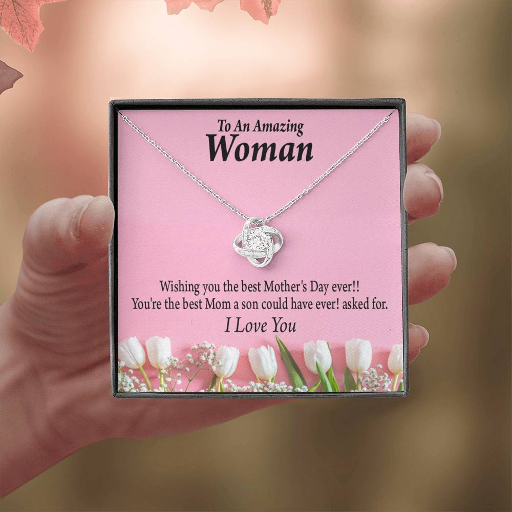 Best Mother'S Day From Son Love Knot Message Card From Son Daughter Gift Anniversary Birthday Graduation Mothers Day-Express Your Love Gifts