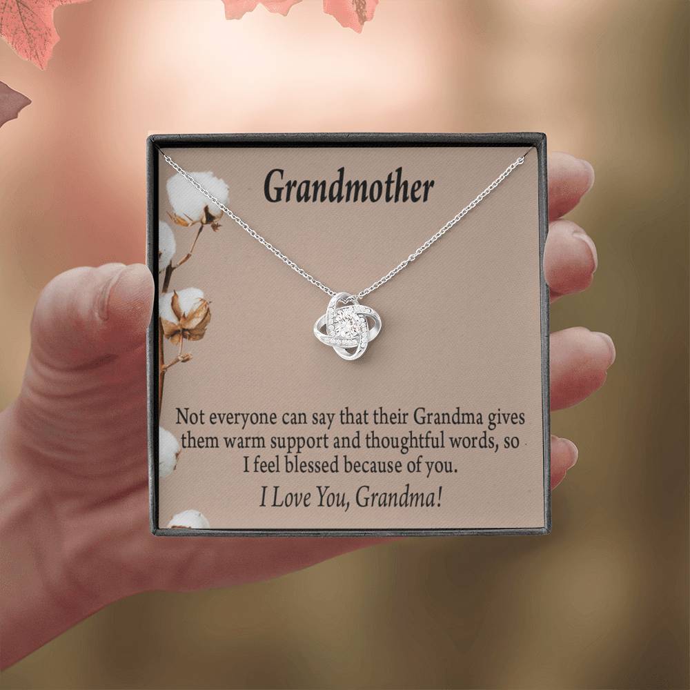 Grandmother Necklace I'm Blessed Love Knot Message Card From Son Daughter Gift Anniversary Birthday Graduation Mothers Day-Express Your Love Gifts