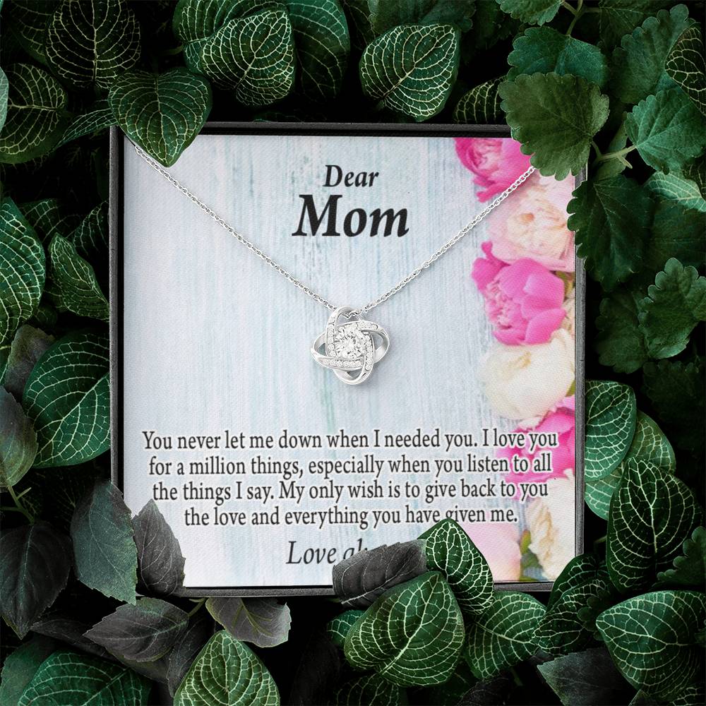 You Never Let Me Down Love Knot Pendant Pendant Message Card-Express Your Love Gifts