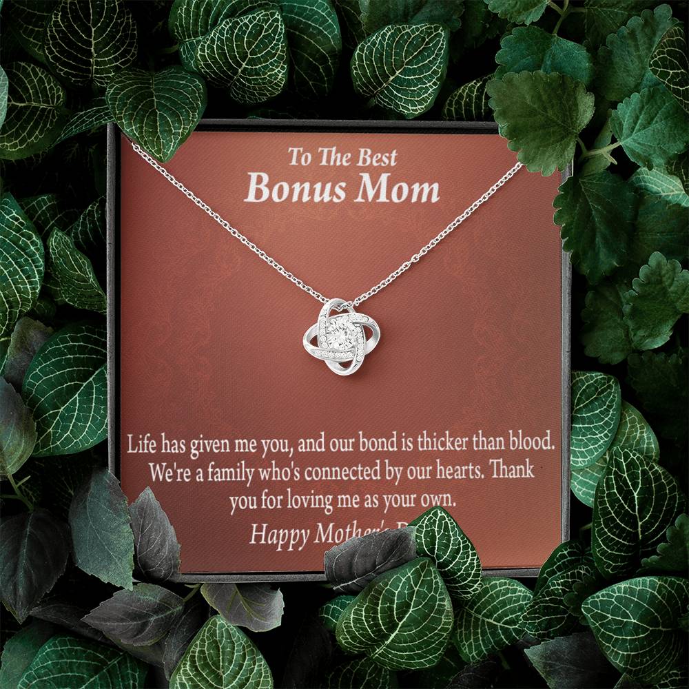 Bonus Mom Necklace Best Bonus Mom Happy Mothers Day Love Knot Pendant Pendant Message Card-Express Your Love Gifts